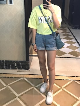 「MONKI（モンキ）のアイテム（カーゴパンツ）」を使った、ray1234さん（レディース・165cm）の夏コーディネート