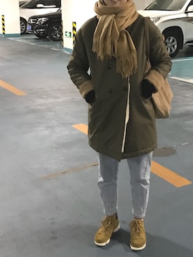 「AIGLE（エーグル）のアイテム（ジャケット/アウター）」を使った、ray1234さん（レディース・165cm）の冬コーディネート