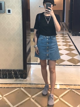 「Calvin Klein PLATINUM（カルバン・クライン プラティナム）のアイテム」を使った、ray1234さん（レディース・165cm）の夏コーディネート