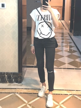 「R13（アールサーティーン）のアイテム（パンツ）」を使った、ray1234さん（レディース・165cm）の夏コーディネート