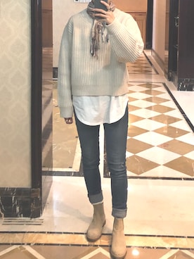 「COMMON PROJECTS（コモンプロジェクト）のアイテム（ブーツ）」を使った、ray1234さん（レディース・165cm）の秋コーディネート