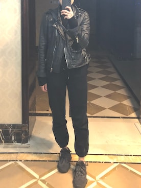 「MANGO（マンゴ）のアイテム（ライダースジャケット）」を使った、ray1234さん（レディース・165cm）の秋コーディネート
