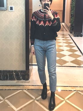 「COMMON PROJECTS（コモンプロジェクト）のアイテム（ブーツ）」を使った、ray1234さん（レディース・165cm）の冬コーディネート