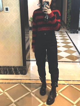 「Mo&Co.（モーアンドコー）のアイテム（チノパンツ）」を使った、ray1234さん（レディース・165cm）の秋コーディネート