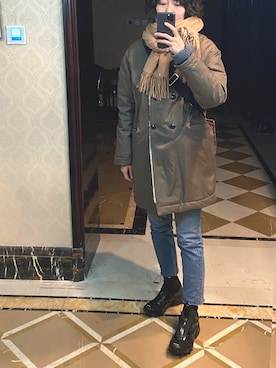「AIGLE（エーグル）のアイテム（ピーコート）」を使った、ray1234さん（レディース・165cm）の冬コーディネート