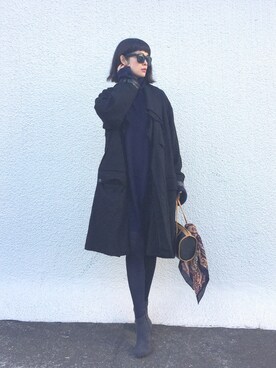 「コンサバ」｜「アイテム（トレンチコート）」を使った、chikacoさん（レディース・169cm）の冬コーディネート