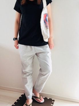 「CASIO」｜「アイテム（ビーチサンダル）」を使った、ru____さん（レディース・156cm）の夏コーディネート