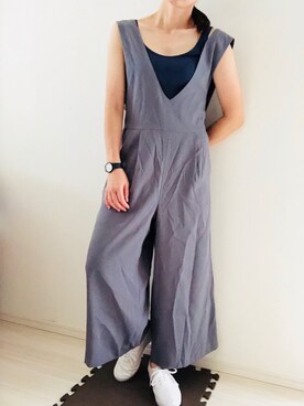 「CASIO」｜「アイテム（オールインワン・サロペット）」を使った、ru____さん（レディース・156cm）の秋コーディネート