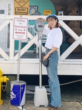 「GORGE（ゴージ）のアイテム（帽子）」を使った、saさん（レディース・156cm）の夏コーディネート