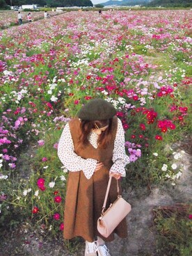 「夢展望（ユメテンボウ）のアイテム（ハンチング/ベレー帽）」を使った、tsu_さん（レディース・149cm）の秋コーディネート