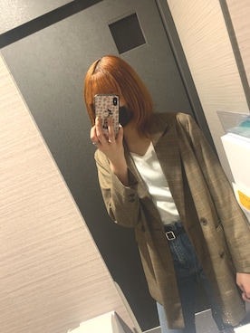 「Samansa Mos2 blue（サマンサモスモスブルー）のアイテム（その他トップス）」を使った、かえでさん（レディース・165cm）の秋コーディネート