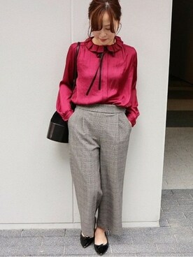 「ボウタイ」｜yukimiさん（レディース・155cm）の秋コーディネート