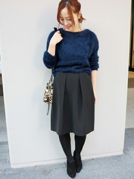 「ウエストイン」｜「アイテム（ブーティ）」を使った、yukimiさん（レディース・155cm）の冬コーディネート