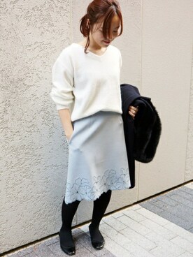 「ペールトーン」｜「アイテム（その他アウター）」を使った、yukimiさん（レディース・155cm）の冬コーディネート