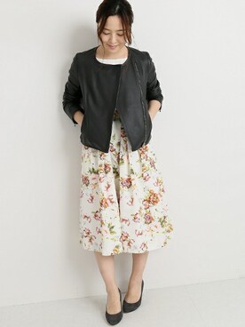 「La TOTALITE（ラトータリテ）のアイテム（ブルゾン）」を使った、yukimiさん（レディース・155cm）の春コーディネート