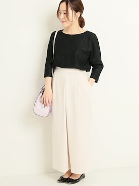 「アイテム（ボストンバッグ、パープル系）」を使った、yukimiさん（レディース・155cm）の夏コーディネート