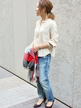 「とろみブラウス」｜yukimiさん（レディース・155cm）の冬コーディネート