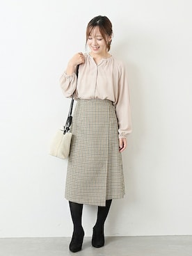 「とろみシャツ」｜yukimiさん（レディース・155cm）の秋コーディネート