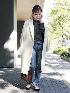「デイリーカジュアル」｜「アイテム（チェスターコート）」を使った、yukimiさん（レディース・155cm）の冬コーディネート