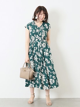 「お食事会」｜「アイテム（ワンピース）」を使った、yukimiさん（レディース・158cm）の春コーディネート