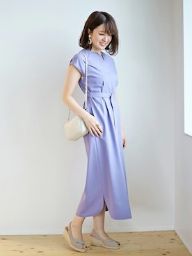 「お食事会」｜「アイテム（ワンピース）」を使った、yukimiさん（レディース・158cm）の春コーディネート