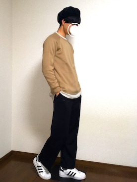 「FREAK'S STORE（フリークスストア）のアイテム（ハンチング/ベレー帽）」を使った、u.さん（メンズ・177cm）の春コーディネート