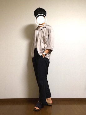 「niko and...（ニコアンド）の<別注>Sencillo/スライドサンダル（サンダル）」を使った、u.さん（メンズ・177cm）の夏コーディネート