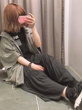 「服バカ」｜「アイテム（ジャケット/アウター）」を使った、しらこさん（レディース・154cm）の春コーディネート