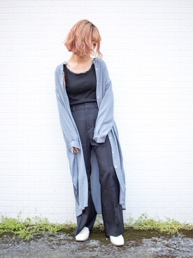 「コロナに負けない」｜「アイテム（スリッポン）」を使った、しらこさん（レディース・154cm）の春コーディネート