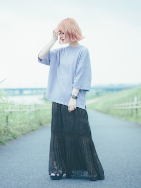 「ゆるずる」｜しらこさん（レディース・154cm）の夏コーディネート