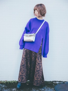 「PAGEBOY（ページボーイ）のハクミニショルダーBAG（ショルダーバッグ）」を使った、しらこさん（レディース・154cm）の秋コーディネート