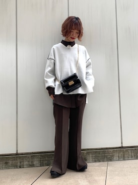 「ゆるずる」｜しらこさん（レディース・154cm）の冬コーディネート