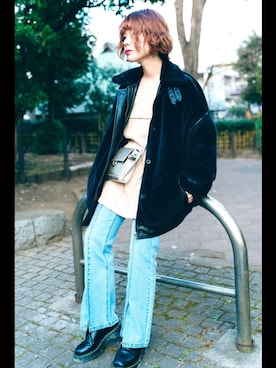 「PAGEBOY（ページボーイ）のハクミニショルダーBAG（ショルダーバッグ）」を使った、しらこさん（レディース・154cm）の冬コーディネート