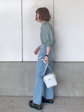 「オリーブ」｜「アイテム（その他）」を使った、しらこさん（レディース・154cm）の春コーディネート