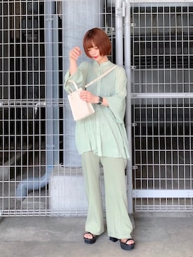 「ワントーンスタイル」｜しらこさん（レディース・154cm）の春コーディネート