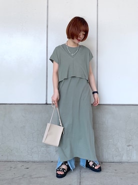 「オリーブ」｜「アイテム（その他）」を使った、しらこさん（レディース・154cm）の春コーディネート
