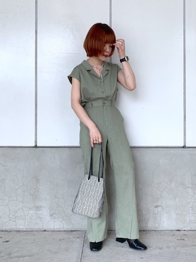 「オリーブ」｜「アイテム（その他）」を使った、しらこさん（レディース・154cm）の夏コーディネート