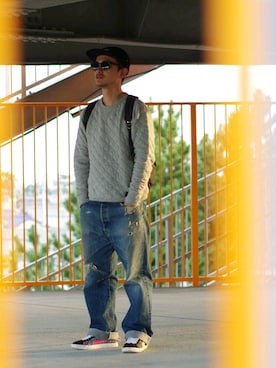 「コーデュロイキャップ」｜ⅢⅨⅥⅨさん（メンズ・172cm）の秋コーディネート