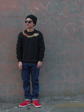 「BEAMS T（ビームスティー）のアイテム」を使った、ⅢⅨⅥⅨさん（メンズ・172cm）の冬コーディネート