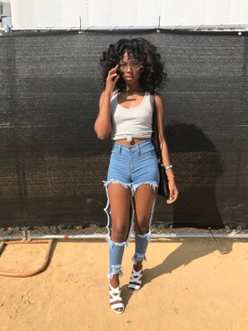 「ALDO（アルド）のアイテム（サンダル）」を使った、gwendolynさん（レディース・163cm）の夏コーディネート