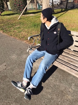 「orslow」｜「アイテム（ピーコート）」を使った、ＹMさん（メンズ・170cm）の冬コーディネート