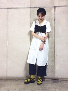 「スポサン」｜「アイテム（ハンチング/ベレー帽）」を使った、narumiさん（レディース・168cm）の夏コーディネート
