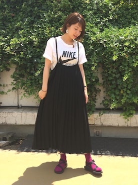 「NIKE（ナイキ）のアイテム（トップス）」を使った、narumiさん（レディース・168cm）の夏コーディネート