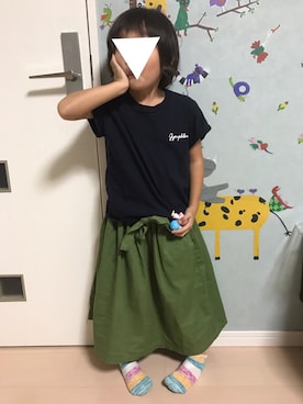 「BIG FIELD（ビッグフィールド）のアイテム（スカート）」を使った、ゆきんこさん（キッズ・110cm）の冬コーディネート