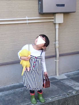 「stample（スタンプル）のアイテム（レインシューズ）」を使った、ゆきんこさん（キッズ・110cm）の冬コーディネート