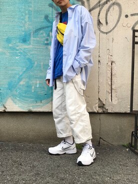 「アイテム（ボディバッグ/ウエストポーチ、イエロー系）」を使った、kento fujiwara さん（メンズ・166cm）の春コーディネート