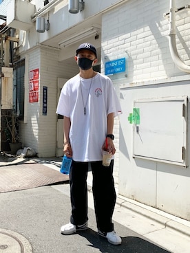 「Sourcream（サワークリーム）のアイテム（トップス）」を使った、kento fujiwara さん（メンズ・166cm）の春コーディネート