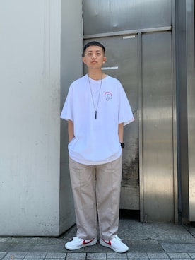 「Sourcream（サワークリーム）のアイテム（トップス）」を使った、kento fujiwara さん（メンズ・166cm）の夏コーディネート