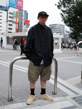 「Sourcream（サワークリーム）のアイテム（パンツ）」を使った、kento fujiwara さん（メンズ・166cm）の秋コーディネート