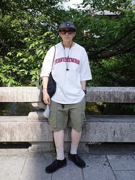 「Sourcream（サワークリーム）のアイテム（パンツ）」を使った、kento fujiwara さん（メンズ・166cm）の夏コーディネート